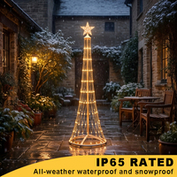 Luces LED para Árbol de Navidad, Plegables, para Exteriores, IP65, Enchufe, 1 Año de Garantía, 10000 Horas, Blanco Cálido, CRI 80, Fácil Instalación
