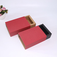 Boîte cadeau rectangulaire rigide en carton de luxe personnalisée en gros, impression de logo, boîte à tiroir en papier kraft, carton