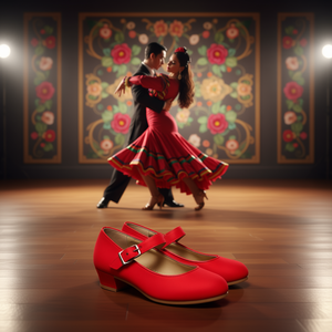 Cynthia Folk Dance Shoes Women Red PU Suede Lining Flat Heel Adult <b>Spring</b> Summer Dance Wear - Product Image 2