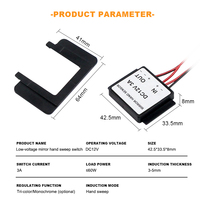 DC12V 36W 3A LED contrôleur de lumière de bande 36w 3A commutateur de capteur de balayage manuel à intensité variable miroir intelligent avec interrupteur de capteur tactile inductif