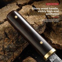 Couteau de cuisine/à désosser/à fruits en acier Damas VG10 haute dureté, ambidextre, manche en bois, tranchant, 9,5 cm, multi-outils