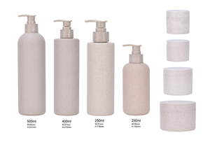 Confezione cosmetica Set vasetto per crema da 250ml da 100ml <span class=keywords><strong>150ml</strong></span> da 250ml bottiglia di plastica bianca da 500ml con lozione Spray pompa coperchio di bambù - Product Image 6