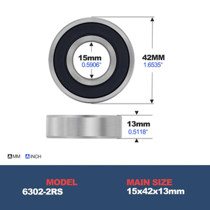6302-2RS a scellé le roulement à billes scellé et soutiennent des roulements à billes profonds de T/MN élevé Double les services adaptés aux besoins du client par OEM /LOGO en caoutchouc - Product Image 2