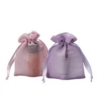 Sac de rangement à cordon en crêpe de soie froissé haut de gamme personnalisé Wenluo pour bijoux et cadeaux