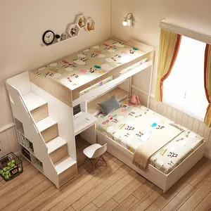 Muebles para niños MDF Twin over full split Litera Camas dobles para niños para muebles de dormitorio
