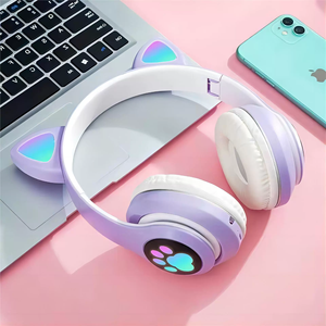 Casques de jeu sans fil avec design mignon d'oreilles de chat, microphones avec <span class=keywords><strong>LED</strong></span>, écouteurs étanches, figurine d'<span class=keywords><strong>action</strong></span> - Product Image 6