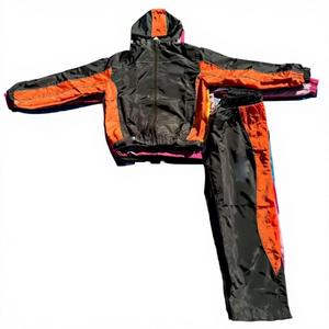 Conjunto Deportivo Casual de Verano para Hombre, Color Sólido, Tejido de Punto, 100% Algodón, Secado Rápido, Cuello Alto, Pantalones con Cordón Ajustable - Product Image 3