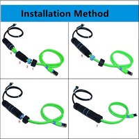 Conector de Cable LAN Ethernet RJ45 IP68 Impermeable y Blindado Cat5 5e 6, Adaptador de Acoplamiento LAN para Exteriores de Doble Cabeza, Cable de Red DC