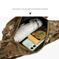 Sac banane tactique camouflage, sac de taille étanche en tissu Oxford, sac de poitrine réglable pour hommes et femmes, sac de travail extérieur pour espèces