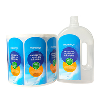 Autocollants adhésifs personnalisés pour savon liquide à mains, étiquettes d'emballage imperméables pour bouteilles, étiquettes transparentes d'emballage de désinfectant pour les mains