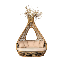 Chaise en rotin en forme de cocon KMJ, moderne, imperméable, résistante au soleil, pour piscine, hôtel, balcon, chaises longues