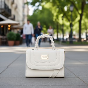 Bolso bandolera Fana Ruby White para mujer, estilo clásico de cuero sintético con asa superior y correa para el hombro para uso diario - Product Image 2