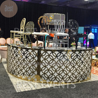 Comptoirs de mélange de barmans de mariage extérieurs commerciaux Table de bar ronde incurvée de 4 pièces