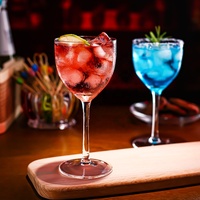 Verres à cocktail coupe à pied modernes en cristal soufflé à la main sans plomb, 180 ml, écologiques