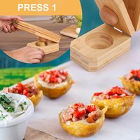 Groothandel Fruit En Groente Gereedschap Houten Bamboe Tostonera Toston Maker Bananenweegbree Pers Stamper 2 In 1