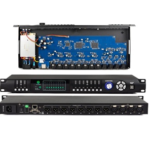 Procesador de sonido digital de doble núcleo con pantalla a color DSP de cinco series FIR4008 U.S.ADI, 4 entradas y 8 salidas, para presentaciones en escenario. - Product Image 1