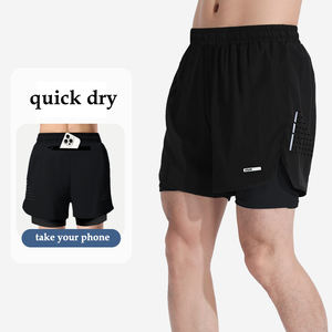 <span class=keywords><strong>Pantaloncini</strong></span> da Corsa Personalizzati da <span class=keywords><strong>Uomo</strong></span> Casual Traspiranti ad Asciugatura Rapida Ecologici Digitali Antivento Elasticizzati 100% Poliestere - Product Image 2