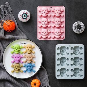 M60586 Molde de Silicona de Resina para Pastel con Forma de Hueso de Calavera para Halloween, para Hornear Chocolate <span class=keywords><strong>en</strong></span> <span class=keywords><strong>Casa</strong></span> - Product Image 1
