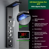 Ensemble de salle de bain intelligent avec écran de douche en acier inoxydable 304 doré de style européen et affichage numérique, idéal pour appartement