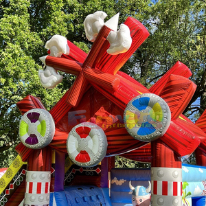 Castillo inflable pirata con tobogán para niños pequeños - Product Image 6