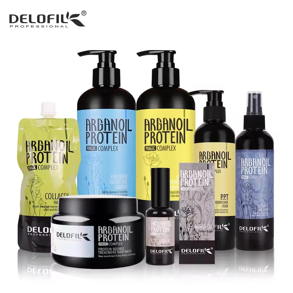 Delofil Keratine Haarbehandeling Natuurlijke Biologische Arganolie Diepe Reparatie Beschadigd Haar Te Beschermen Haarkleur Shampoo En Conditioner Set