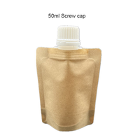 Sacs d'emballage en papier kraft avec bec verseur, biodégradables, recyclables, imprimés sur mesure, pour lessive liquide, cosmétiques, shampoing, recharge