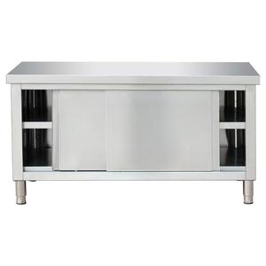 Meuble de cuisine en acier inoxydable avec étagères de rangement et portes, style industriel, profondeur 24-29,9 pouces - Product Image 4