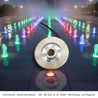 Projecteur LED Submersible Professionnel pour Fontaine Extérieure, Étanche IP68 RGBW, en Acier Inoxydable, avec Jet d'Eau et Buse