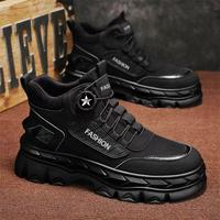 Chaussures pour hommes 2025 automne nouveau haut décontracté sport à la mode semelle épaisse hauteur augmentant antidérapant extérieur outillage pour bottes