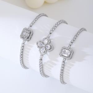 OEM ODM Fournir des images Nom personnalisé Paquet LOGO Bracelet Lab Grown Moissanite Tennis <span class=keywords><strong>Amitié</strong></span> Tennis Bracelet en diamant - Product Image 2