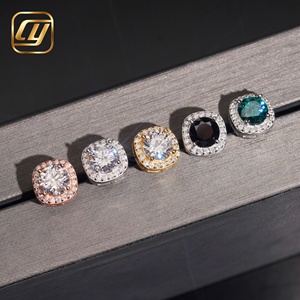 Boucles d'oreilles pendantes en argent 925 avec moissanite ronde, semi-serties, testées au diamant, pour femmes, bijoux de mariage, vente en gros, stock en vrac - Product Image 5