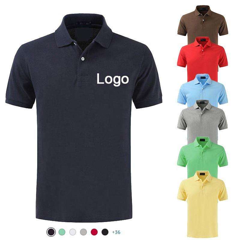 Golf giyim işlemeli baskılı özel tasarım düz beyaz siyah pamuk Polyester kuru Fit boş erkekler bayan Golf Polo T shirt