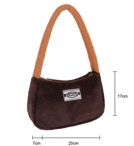 Soft Faux Fur Polyester Handbag Portable Design Waterproof Zipper Closure Fashionable Square Shape for All Seasons Daily Use - Product Image 3