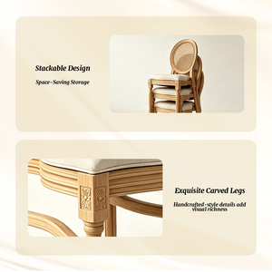 Chaise de mariage populaire à dossier rond en résine PP, style démontable, avec assise en rotin et finition imitation bois <span class=keywords><strong>Louis</strong></span> - Product Image 4