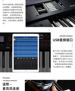 จีน อี้หวู่ ของแท้ ใหม่ ดิจิตอล KORG Krome Ex73 เปียโนอาร์เรนเจอร์ 73 คีย์ พร้อมแผ่นไม้แท้ - Product Image 3