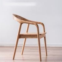 Fauteuil nordique simple en bois massif pour chaise de salle à manger d'étude de maison et de restaurant avec dossier confortable