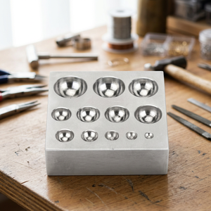 Bloque de hierro para troquelado de 12 cavidades con acabado espejo, molde de forma irregular para fundición de joyas, herramientas de bricolaje SUNTOOLS/STIPL Modelo 269A-E - Product Image 4