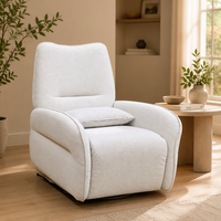 Fauteuil inclinable électrique blanc moderne avec coussin décoratif pour salon