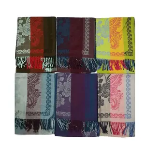 100 polyester cheapest jacquard pashmina scarf shawl women muslim hijab