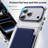 Étui de protection pour iPhone 18 Pro Max en acrylique coloré avec porte-cartes et support intégré pour iPhone 17
