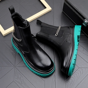 Nuovi Stivali Casual da <span class=keywords><strong>Uomo</strong></span> Autunno 2025, Stile Europeo e Americano, Suola Alta e Spessa, Aumento Interno di Altezza - Product Image 3