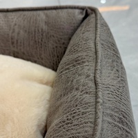 Etrip Pet Wholesale - Lit pour chien rectangulaire ultra-luxe personnalisé, imperméable, doux, brun grisâtre, lavable en machine, durable