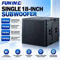 FUNINC Subwoofer simple 18 pouces 650W 8 Ohms en bois de bouleau pour basses profondes, système de sonorisation PA commercial intérieur/extérieur