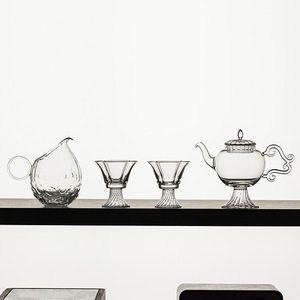 Tetera de vidrio de borosilicato alto con tallo alto, resistente al calor, para juego de té Kung Fu, ideal para regalo. - Product Image 5