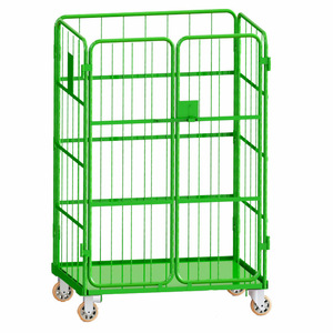 Heavy Duty Personnalisé En Acier Pliable Fil Métallique Maille Logistique Cargo Rolling Cage Chariot Premium Stockage Équipement Entrepôt - Product Image 4
