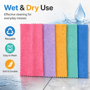 Chiffon de nettoyage en microfibre absorbant carré 30*30cm - Réutilisable et écologique 300GSM pour le lavage de voitures et l'utilisation en cuisine - Product Image 2