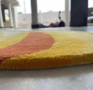High Quality Modern Gold Multicolored Hand <b>Tufted</b> Wool <b>Rug</b> Solid Color Handmade Carpet for Living Room Home Decor - Product Image 5
