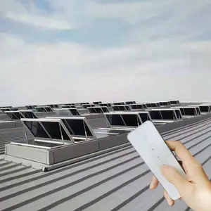 Custom Motorized Shade Glass Flat Roof Window Industry Factory Modular Electric Automatic Roof Skylight System Windows