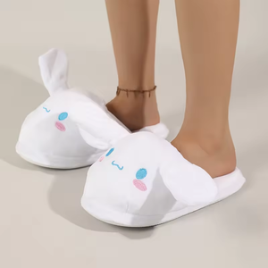 Pantoufles en coton à motif de <span class=keywords><strong>chien</strong></span> de dessin animé mignon <span class=keywords><strong>pour</strong></span> femmes, semelle antidérapante, chaussures confortables <span class=keywords><strong>pour</strong></span> la maison, chaudes <span class=keywords><strong>pour</strong></span> l'hiver - Product Image 1