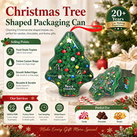 Boîtes d'emballage en métal personnalisées pour sapin de Noël, bonbons et chocolat Conteneur de cadeau de Noël élégant avec traitement personnalisé